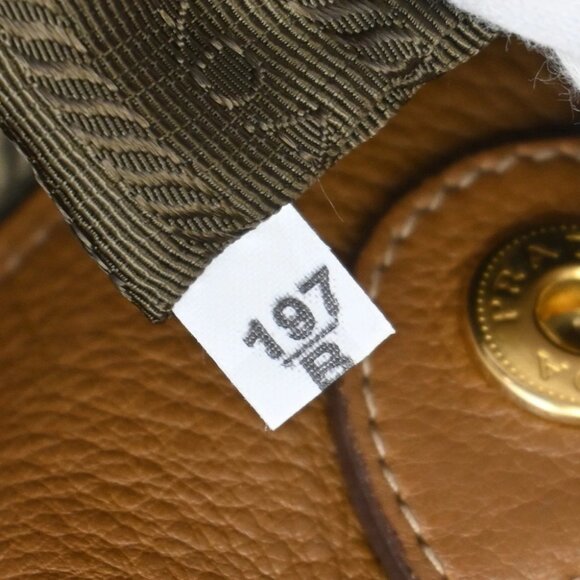 PRADA Logo Side Zip Shoulder Hand Tote Bag Leather Brown GHW - Picture 9 of 14